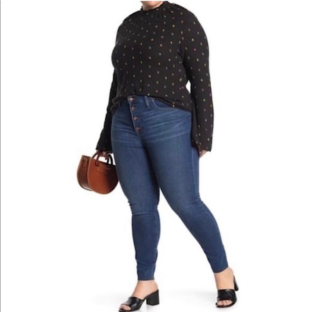 Madewell 9” Mid‎ Rise Skinny Jeans Button Fly Plus Size 36